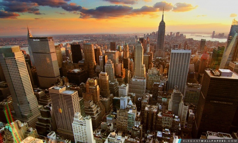 Vue aérienne de New York City, Arrière-plans HD à télécharger