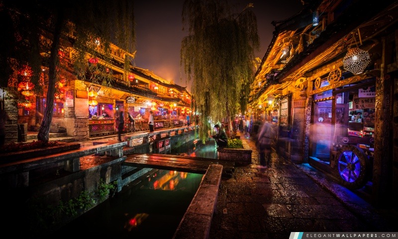 Nuit à Lijiang, Arrière-plans HD à télécharger