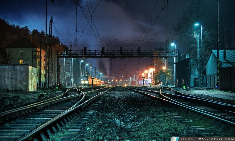 Gare de Nuit, Arrière-plans HD à télécharger