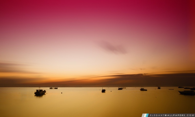 Coucher de soleil sur l'île de Derawan, est de Bornéo, en Indonésie, Arrière-plans HD à télécharger