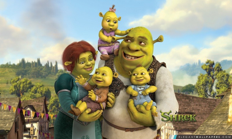 Shrek et Fiona Bébés, Shrek The Final Chapter, Arrière-plans HD à télécharger