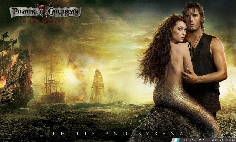Philip et Syrena – 2011 Pirates des Caraïbes la Fontaine de Jouvence, Arrière-plans HD à télécharger