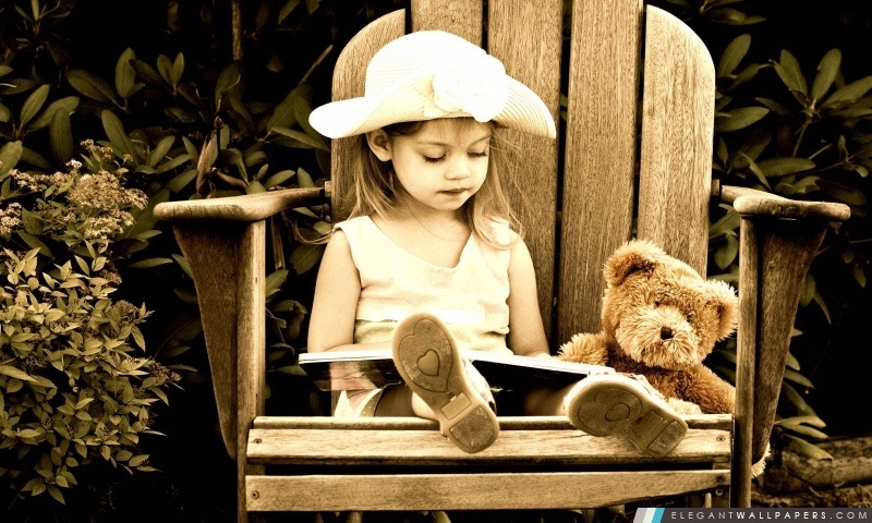 Enfant lisant un livre, Arrière-plans HD à télécharger
