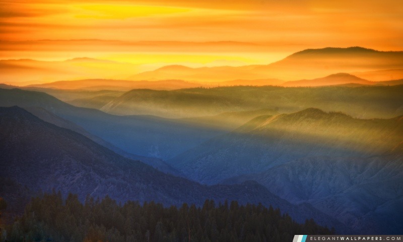 Amazing Sunset Dans Yosemite, Arrière-plans HD à télécharger