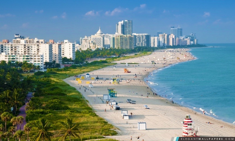 Vue aérienne de Miami Beach, Arrière-plans HD à télécharger
