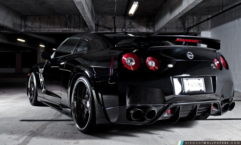 Nissan GTR – Noir Superbe, Arrière-plans HD à télécharger