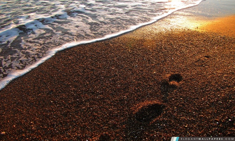 Impressions de pied sur le sable, Arrière-plans HD à télécharger