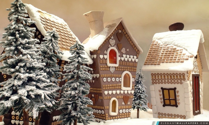 Gingerbread Houses, Arrière-plans HD à télécharger