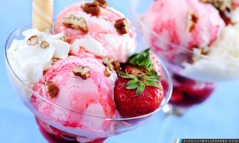Strawberry Ice Cream, Arrière-plans HD à télécharger