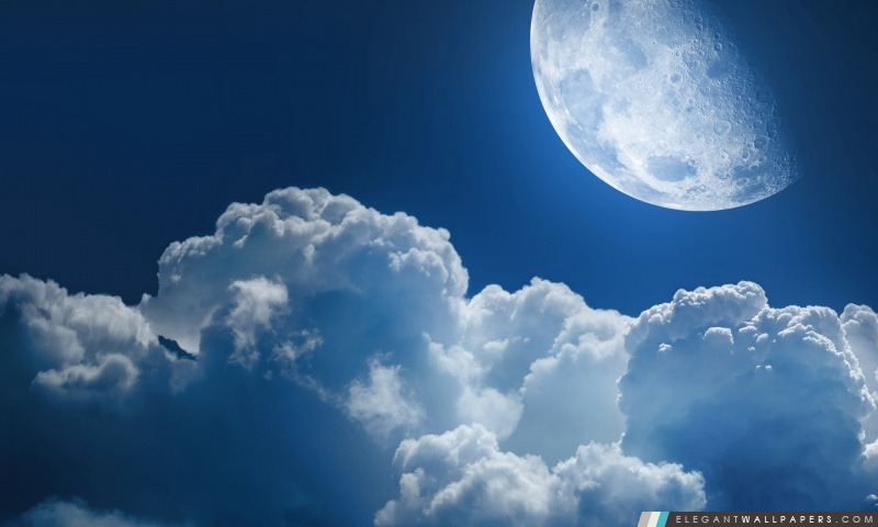 Nuages ​​et la lune, Arrière-plans HD à télécharger