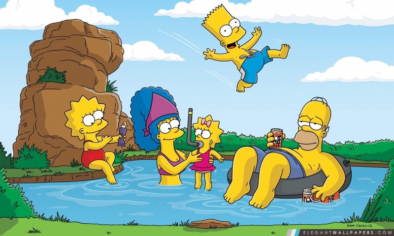 Les vacances d'été Simpsons, Arrière-plans HD à télécharger