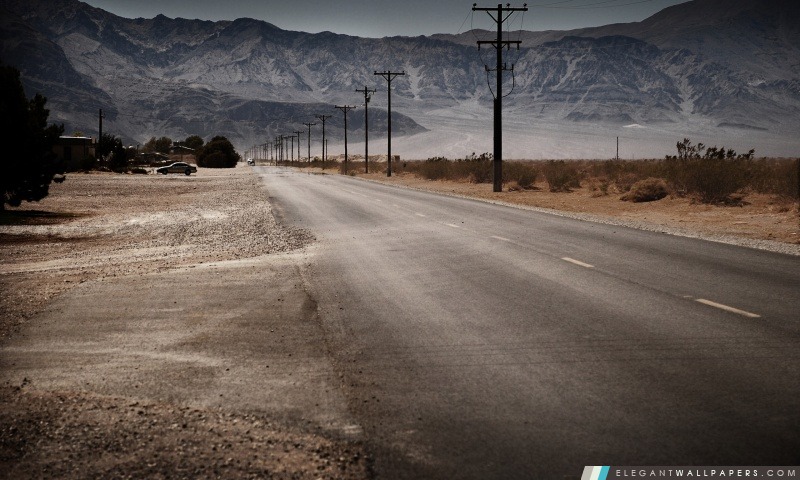 Desert Road Et Montagnes, Arrière-plans HD à télécharger