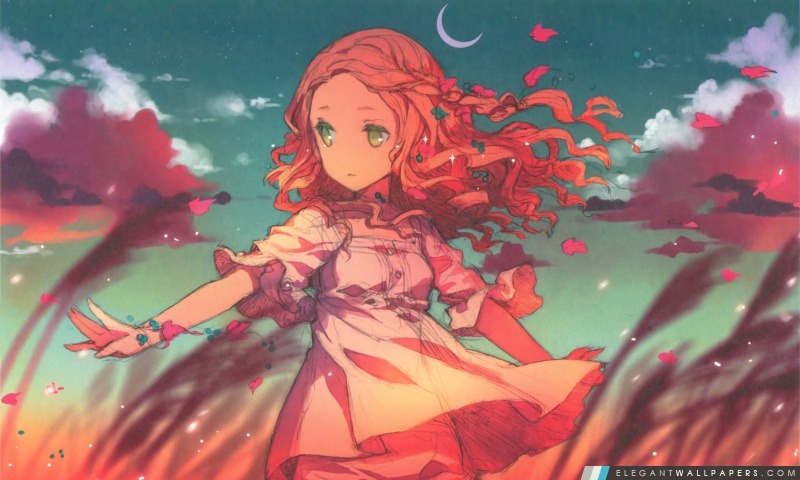 Anime Girl In The Wind, Arrière-plans HD à télécharger