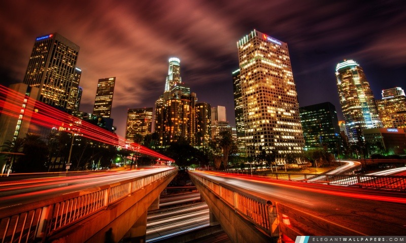 Downtown Los Angeles la nuit, Arrière-plans HD à télécharger