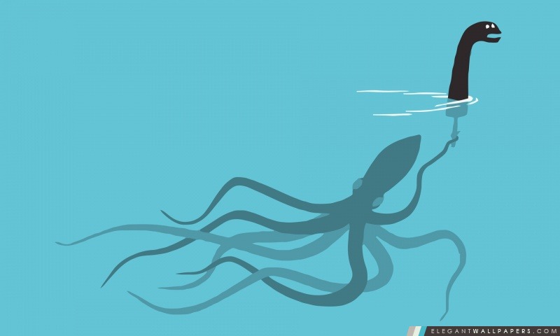 Squid Monstre du Loch Ness, Arrière-plans HD à télécharger