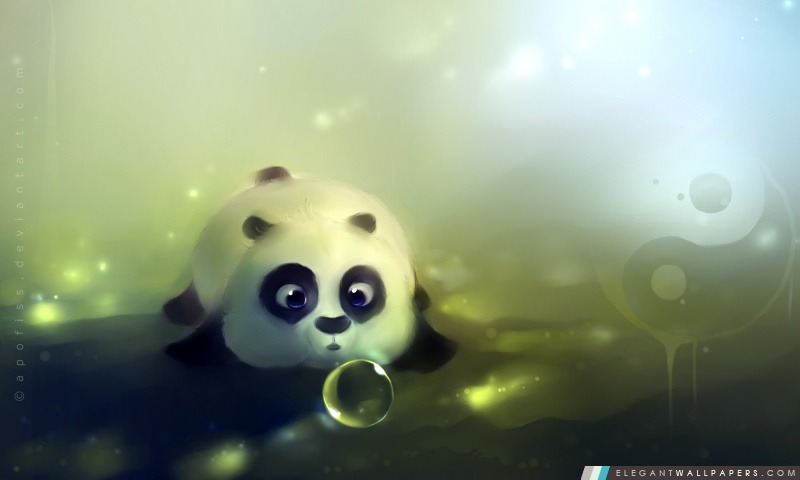 Panda aime Bulles, Arrière-plans HD à télécharger