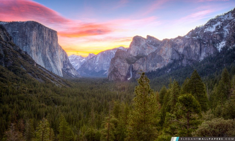 Vallée de Yosemite Sunrise, Arrière-plans HD à télécharger