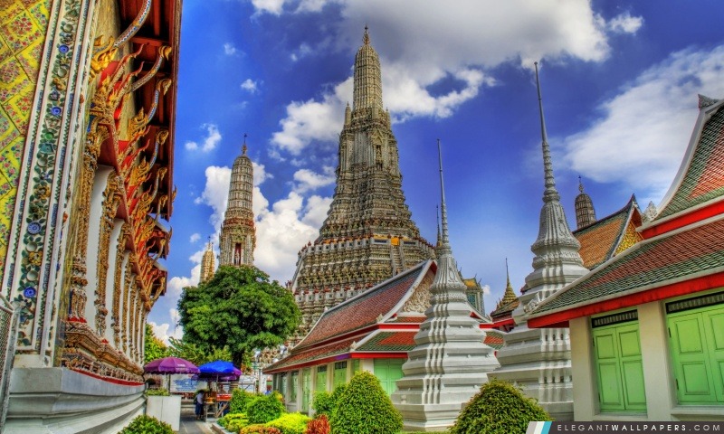 Temple Dans Bangkok, Thaïlande, Arrière-plans HD à télécharger
