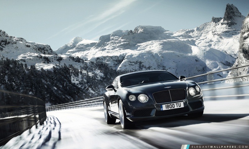 2012 Bentley Continental V8 – Montagne hiver, Arrière-plans HD à télécharger