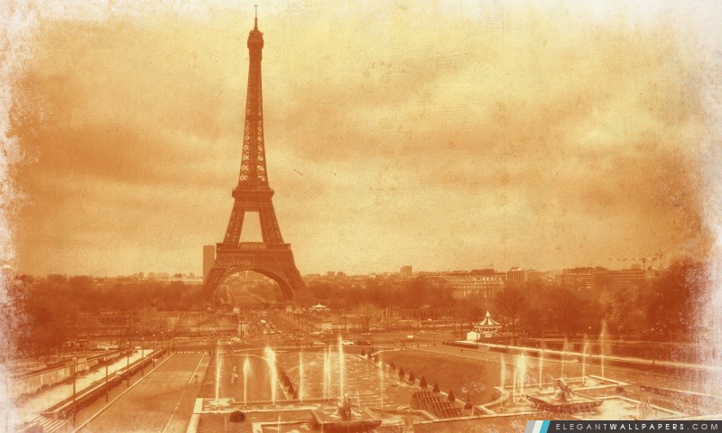Vieille photo de la Tour Eiffel, Arrière-plans HD à télécharger