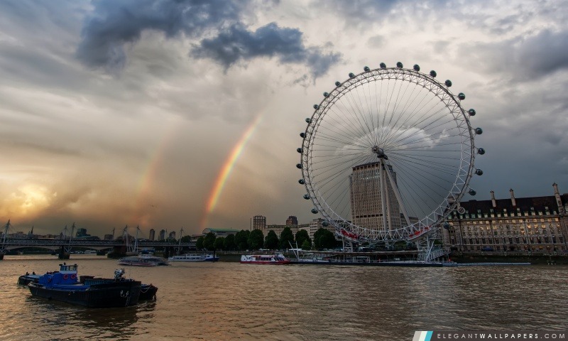 London Eye Et Rainbows, Arrière-plans HD à télécharger