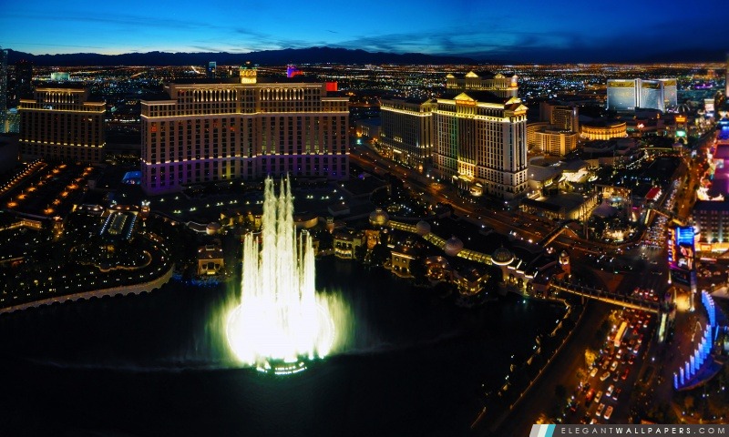 Vue panoramique de nuit de Las Vegas, Arrière-plans HD à télécharger