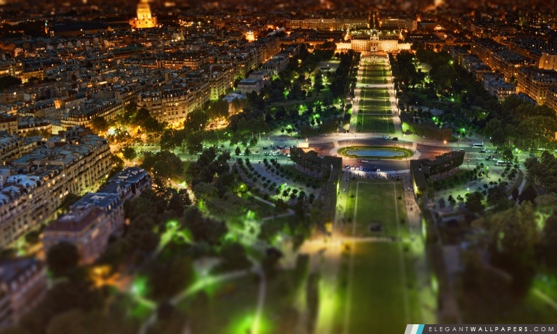 Paris panorama de nuit Tilt Shift, Arrière-plans HD à télécharger