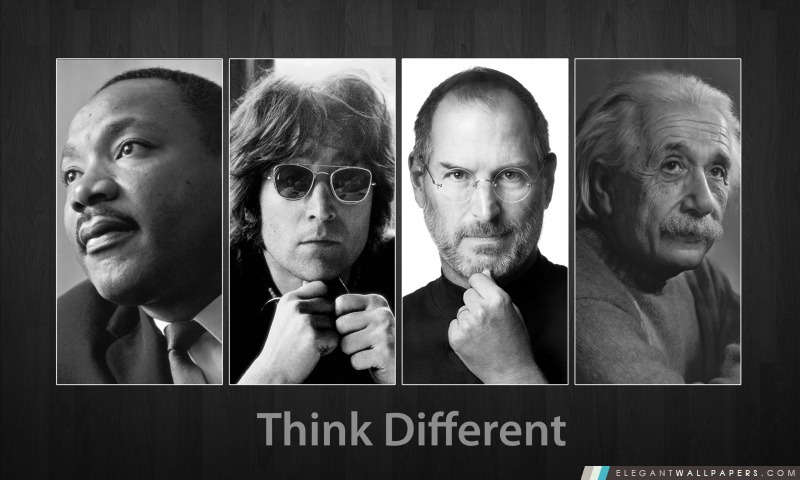 Think Different-Martin Luther King, John Lennon, Steve Jobs et Albert Einstein, Arrière-plans HD à télécharger