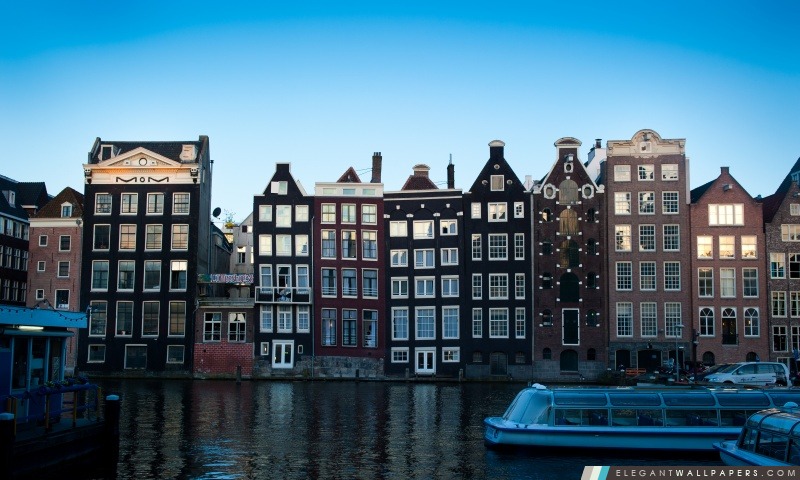 Damrak, Amsterdam, Arrière-plans HD à télécharger