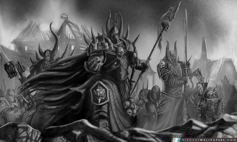 Warhammer 40000 Art noir et blanc, Arrière-plans HD à télécharger