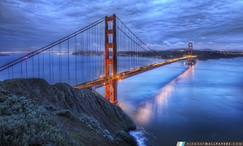 Le Golden Gate Bridge au crépuscule, Arrière-plans HD à télécharger