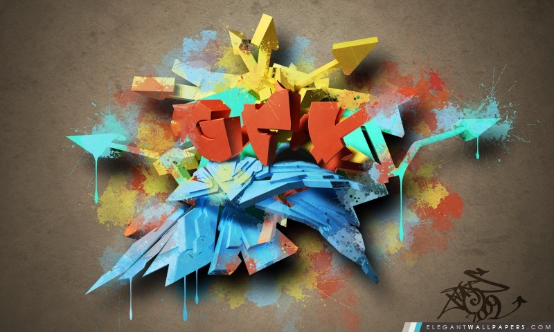 Graffiti coloré 3D, Arrière-plans HD à télécharger
