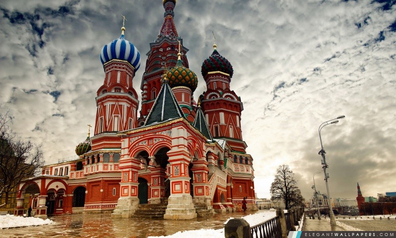 Cathédrale Saint-Basile à Moscou, Russie, Arrière-plans HD à télécharger
