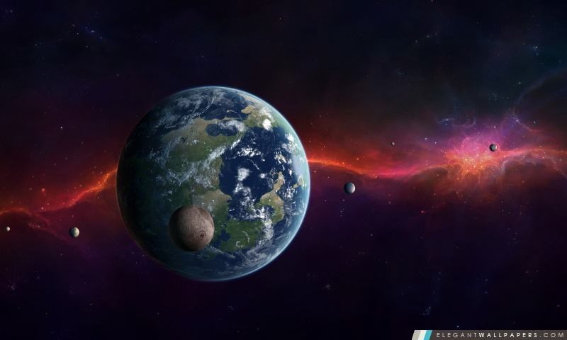 Terre, la Lune et les autres planètes, Arrière-plans HD à télécharger
