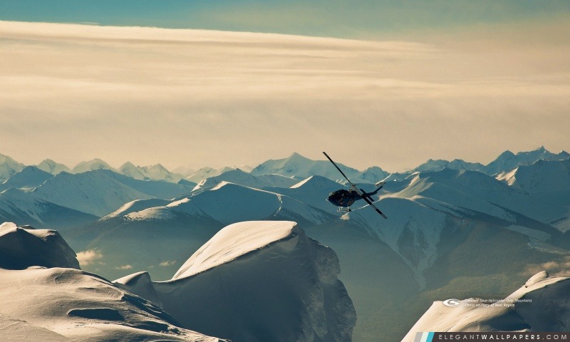 Hélicoptère-dessus des montagnes, Arrière-plans HD à télécharger