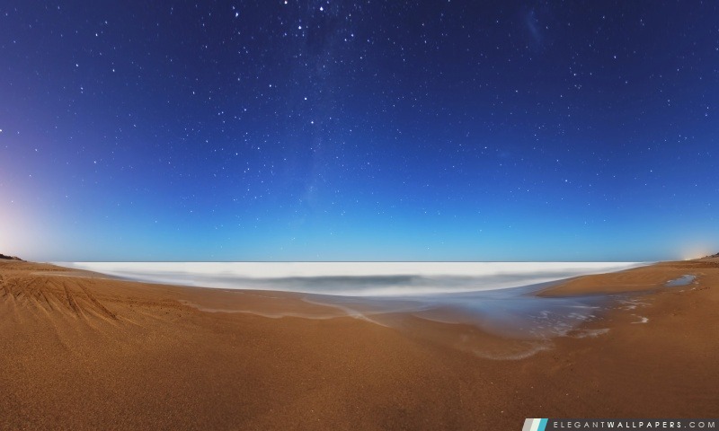 Starry Sky Beach Fisheye, Arrière-plans HD à télécharger