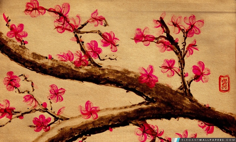 Cherry Blossom peinture, Arrière-plans HD à télécharger