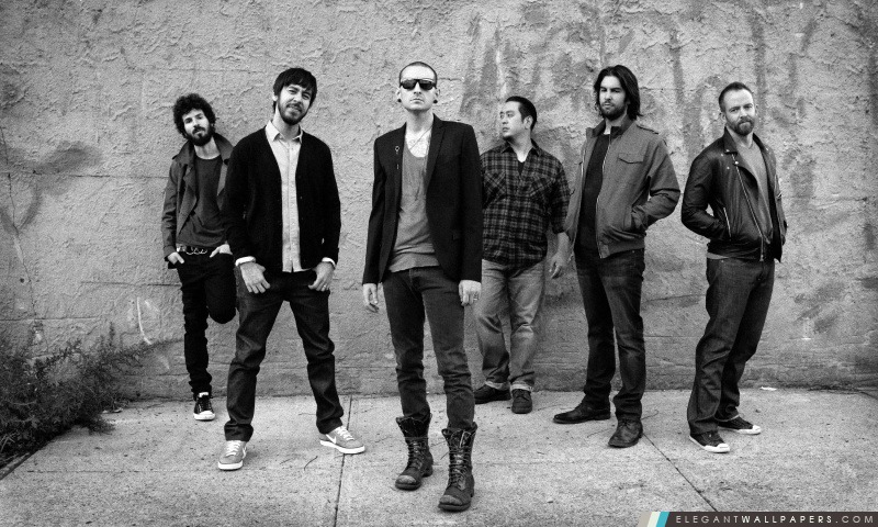 Linkin Park en noir et blanc, Arrière-plans HD à télécharger