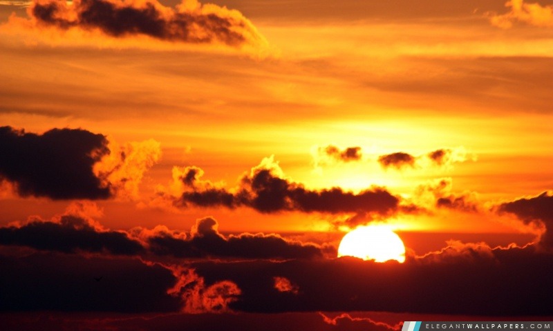 Sunset-dessus des nuages, Arrière-plans HD à télécharger