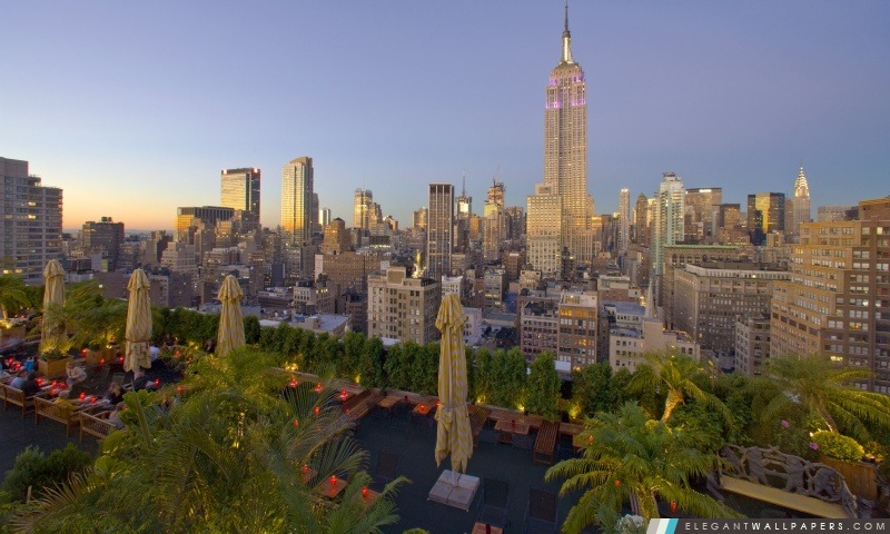 Empire State Building au coucher du soleil, Arrière-plans HD à télécharger