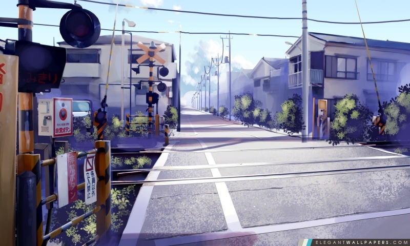 Japon Railroad Crossing, Arrière-plans HD à télécharger