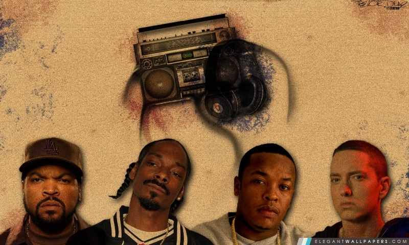 Ice Cube, Snoop Dogg, Dr Dre et Eminem, Arrière-plans HD à télécharger