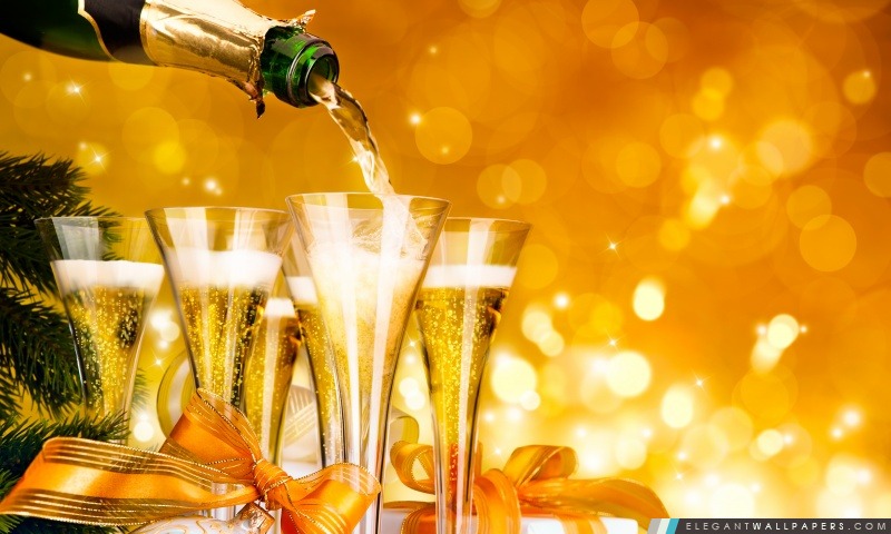 Nouvel An Champagne, Arrière-plans HD à télécharger