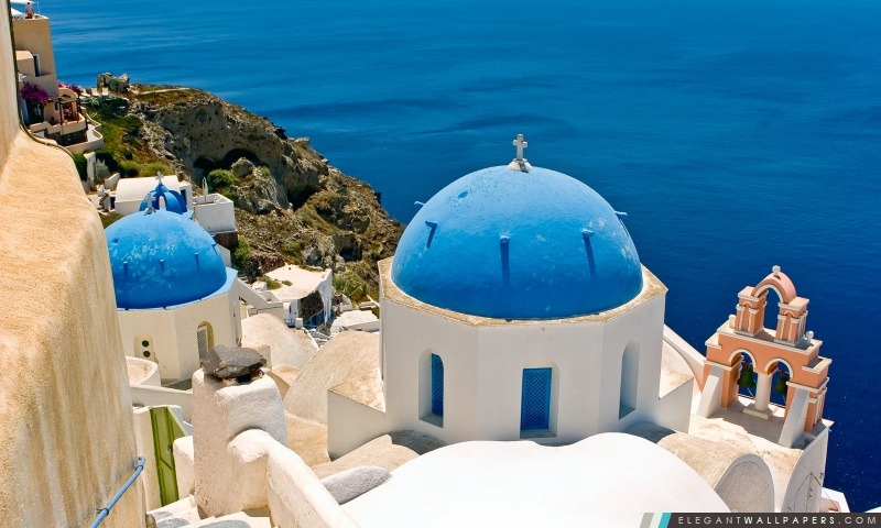 Oia, Santorin, Grèce, Arrière-plans HD à télécharger