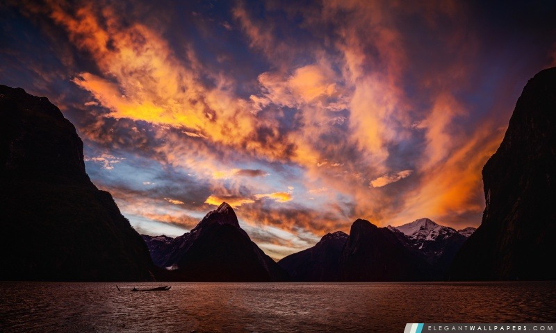 Mountain Lake au crépuscule, Arrière-plans HD à télécharger