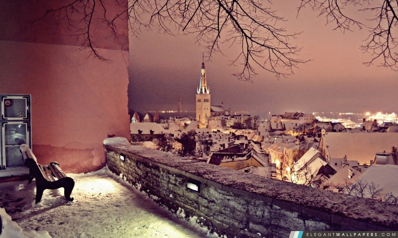 L'hiver à Tallinn, Arrière-plans HD à télécharger