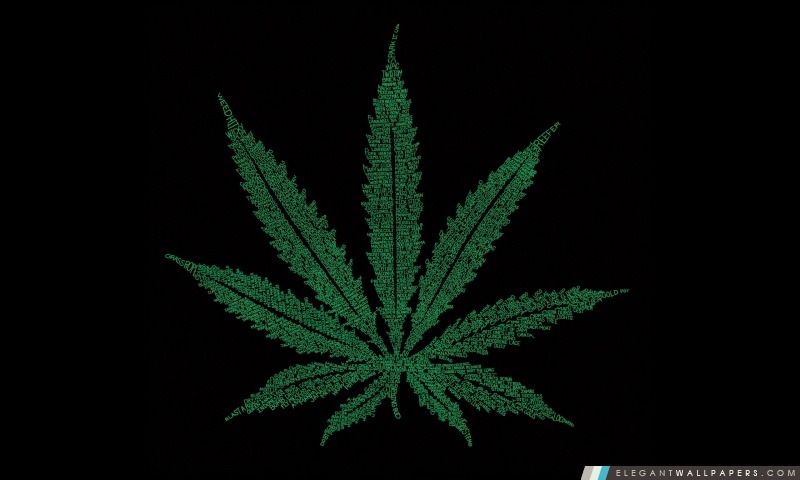 Feuille de Cannabis Typographie, Arrière-plans HD à télécharger
