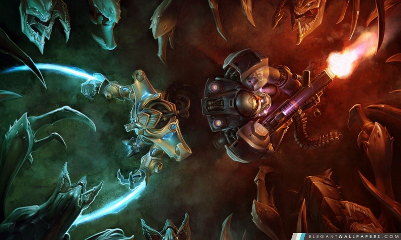 Zerg vs Terran Ambush Et Protoss, Arrière-plans HD à télécharger