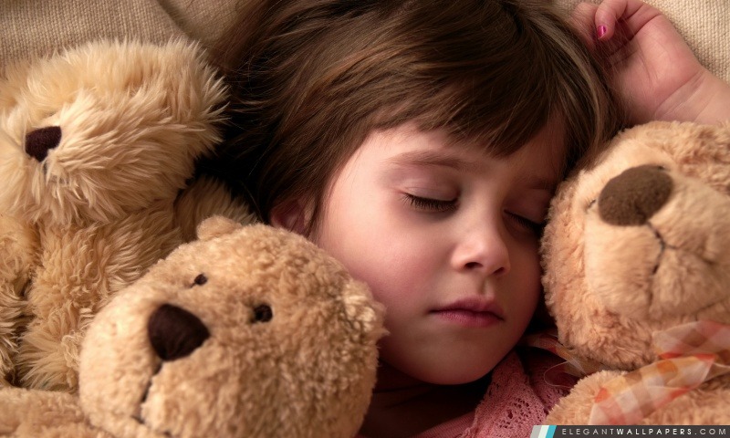 Enfant fille dormant, Arrière-plans HD à télécharger