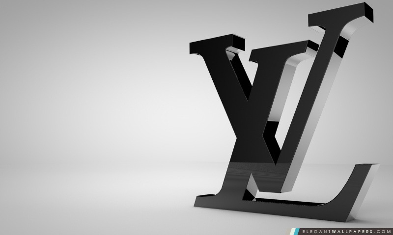Louis Vuitton Shiny Black Logo, Arrière-plans HD à télécharger